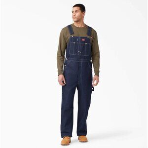 Dickies Mens Indigo Bib Work Chore Dark Denim Overalls Size 32x32 Blue AN NWT